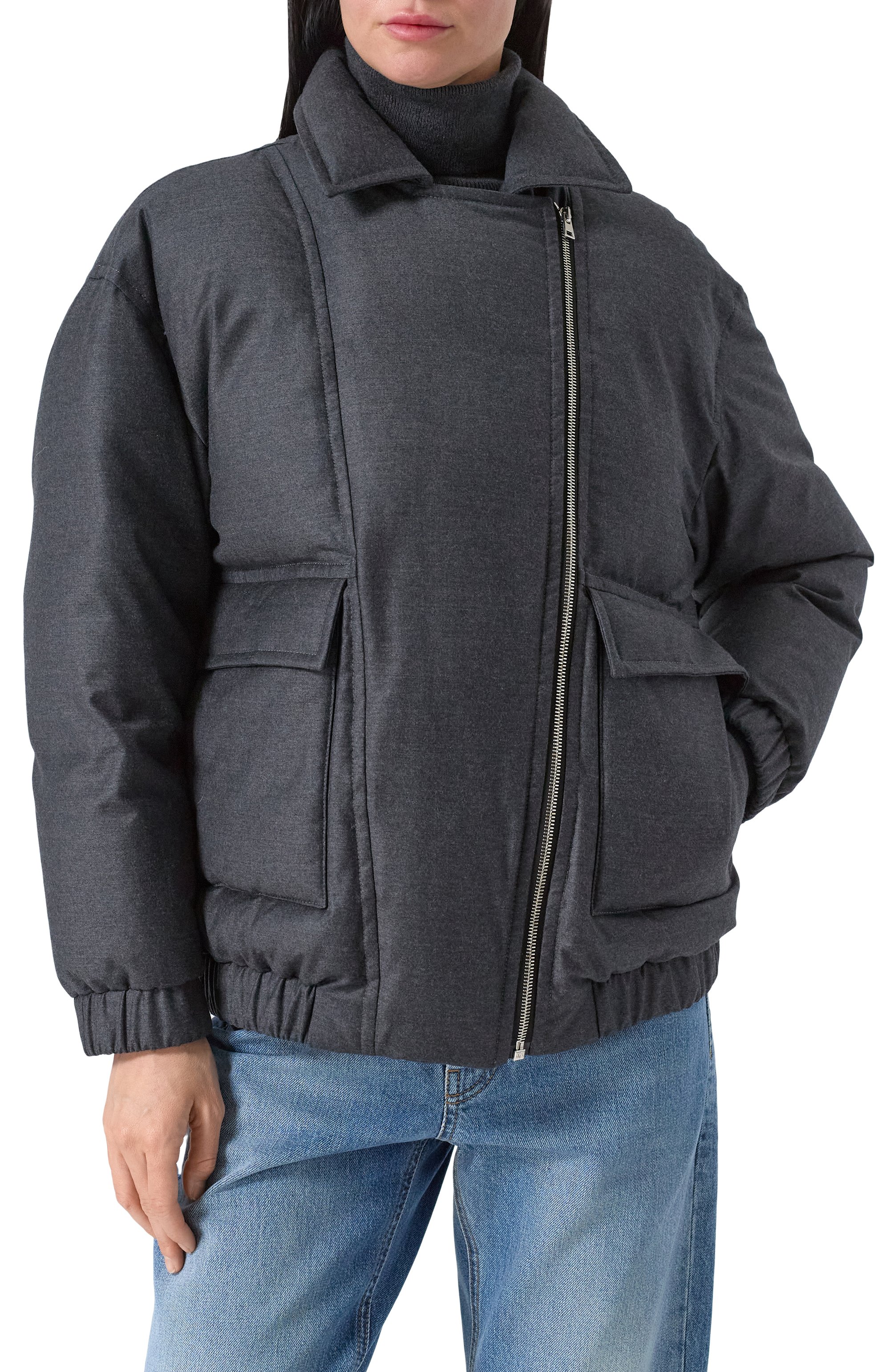 Пуховик с меховой отделкой YVES SALOMON серого цвета по цене 977000 руб., арт. 22WYV03068W02W, фото 8 Пуховик с меховой отделкой YVES SALOMON, арт. 22WYV03068W02W, фото 8