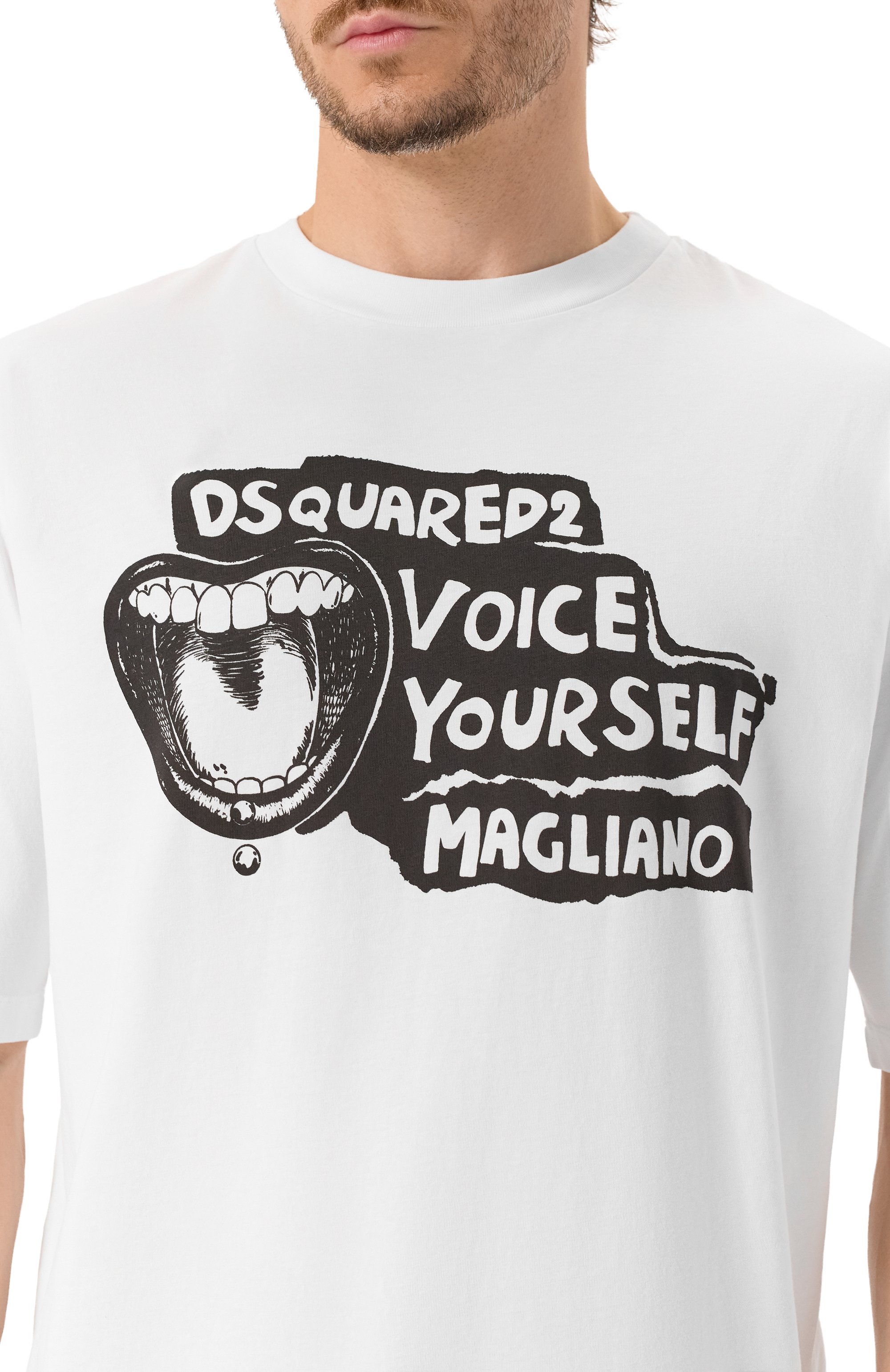 Хлопковая футболка dsquared2 x magliano DSQUARED2 белого цвета по цене 35500 руб., арт. S71GD1596/D20020, фото 5 Хлопковая футболка dsquared2 x magliano DSQUARED2, арт. S71GD1596/D20020, фото 5