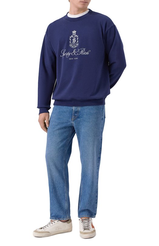 Хлопковый свитшот Sporty and Rich ST071602231BL106 Синий  ST071602231BL106 Фото 2