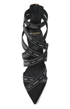 Женские замшевые туфли couture 95 BALMAIN черного цвета, арт. EN1UH092/TKWB | Фото 6 (Подошва: Плоская; Материал внутренний: Натуральная кожа; Материал внешний: Натуральная кожа; Каблук высота: Высокий; Каблук тип: Шпилька)