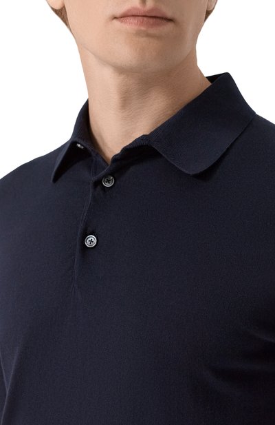 Хлопковое поло KITON темно-синего цвета по цене 125000 руб., арт. UMKXX35K4_001, фото 5 Хлопковое поло KITON, арт. UMKXX35K4_001, фото 5