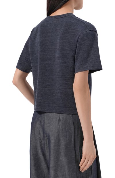 Футболка из хлопка и шерсти GIORGIO ARMANI синего цвета по цене 136500 руб., арт. GW004398/AF28815, фото 4 Футболка из хлопка и шерсти GIORGIO ARMANI, арт. GW004398/AF28815, фото 4