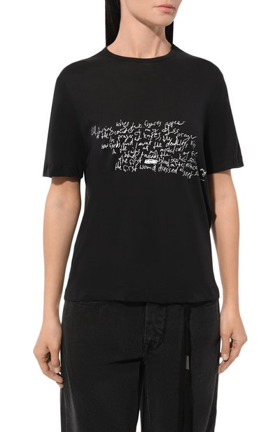 Хлопковая футболка ANN DEMEULEMEESTER, арт. 2402-W-JTS02-34-FA206-099, фото 3