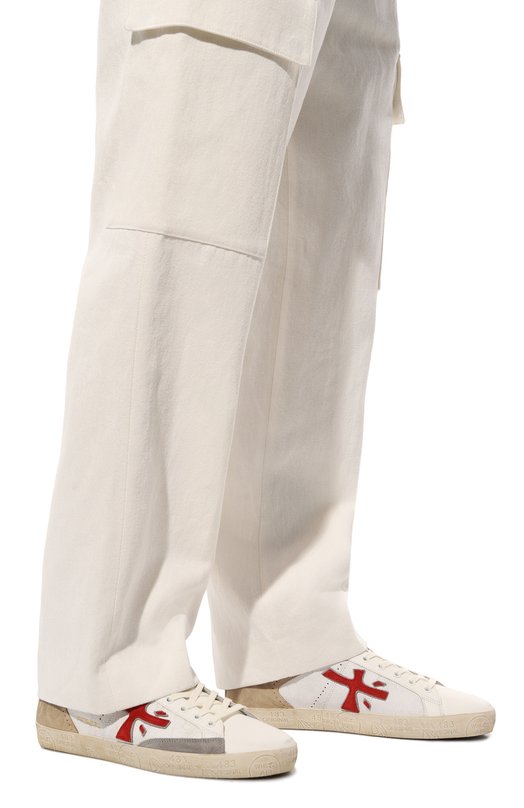 Кожаные кеды Steven Premiata STEVEN/VAR 6650 Белый  STEVEN/VAR 6650 Фото 3