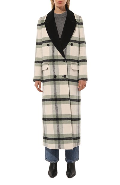 Пальто из шерсти и кашемира SEVEN LAB, арт. CSQ green check, фото 3