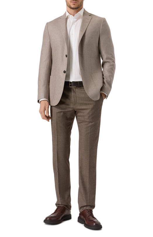 Пиджак из шелка и шерсти Corneliani 266002-2618264 Бежевый  266002-2618264 Фото 2