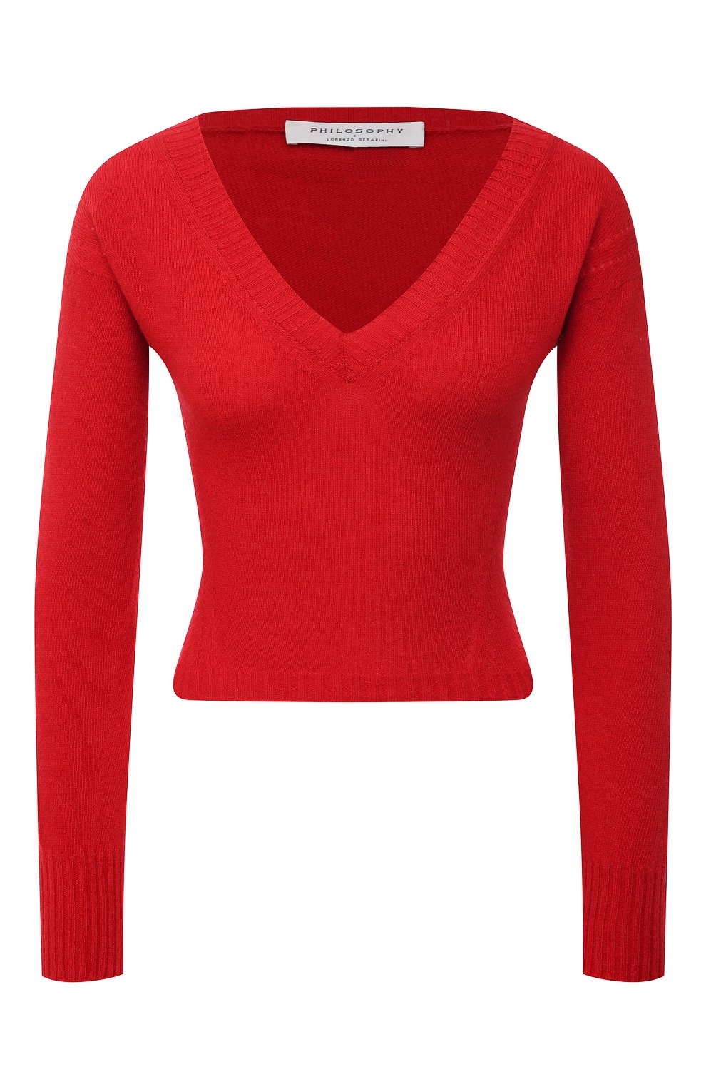 Кашемировый пуловер PHILOSOPHY DI LORENZO SERAFINI красного цвета по цене 40900 руб., арт. A0912/702, фото 1 Кашемировый пуловер PHILOSOPHY DI LORENZO SERAFINI, арт. A0912/702, фото 1