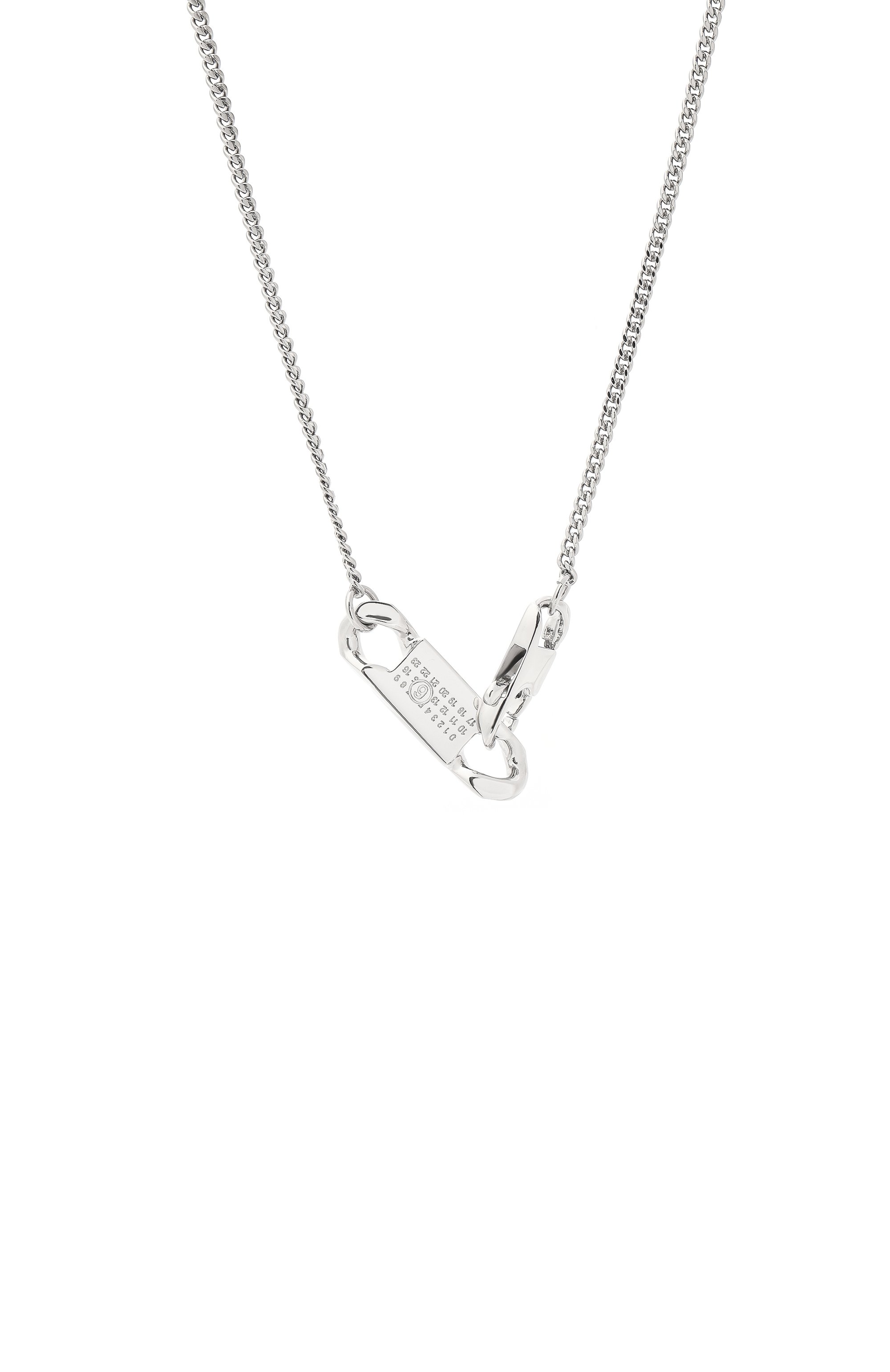 Колье MM6 серебряного цвета по цене 36050 руб., арт. SM6UU0081 P8371, фото 3 Колье MM6, арт. SM6UU0081 P8371, фото 3