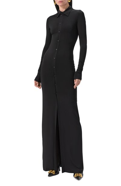 Платье из вискозы BALENCIAGA черного цвета по цене 174000 руб., арт. 814142/TQV46, фото 3 Платье из вискозы BALENCIAGA, арт. 814142/TQV46, фото 3