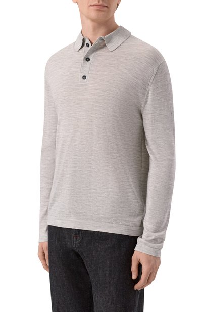 Поло из шерсти и шелка KITON, арт. UMM066703, фото 3