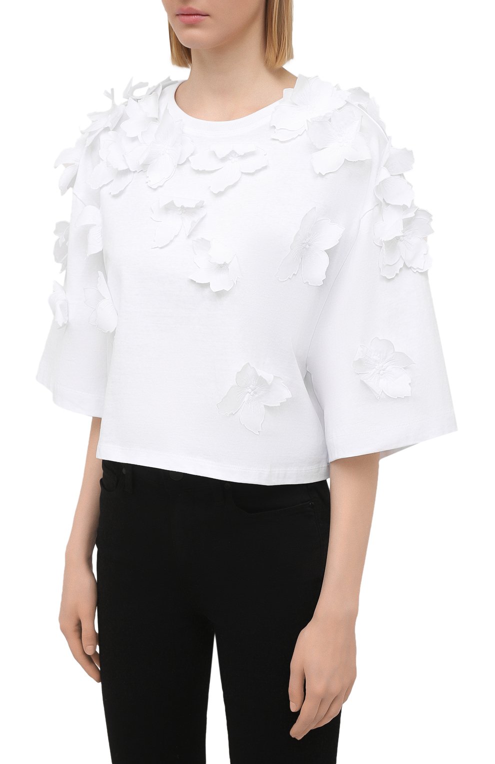 Хлопковая футболка REDVALENTINO белого цвета по цене 43050 руб., арт. VR0MG10S/5VD, фото 3 Хлопковая футболка REDVALENTINO, арт. VR0MG10S/5VD, фото 3