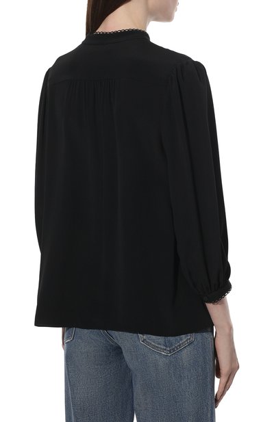 Блузка CELINE черного цвета по цене 130500 руб., арт. 2B308008D, фото 4 Блузка CELINE, арт. 2B308008D, фото 4