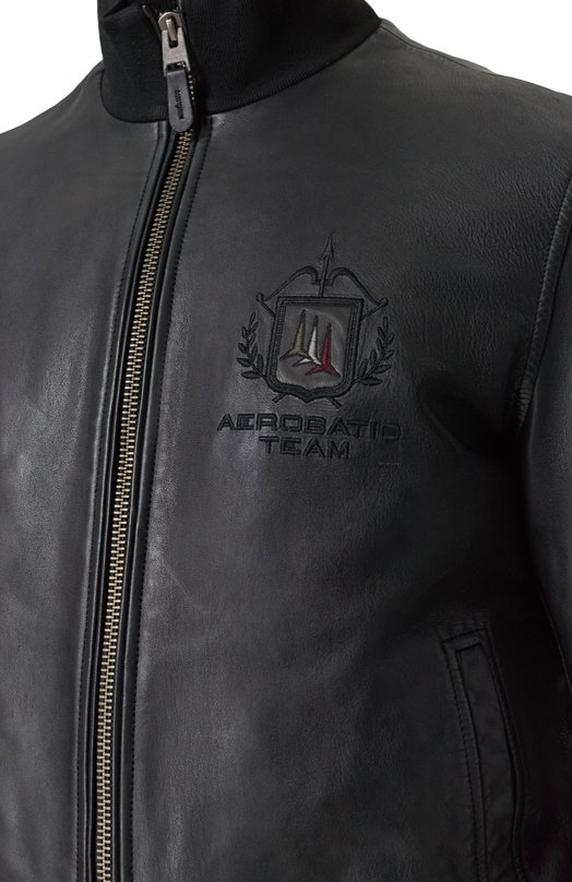 Кожаный бомбер Aeronautica Militare 251PN5043PL199 Чёрный  251PN5043PL199 Фото 5