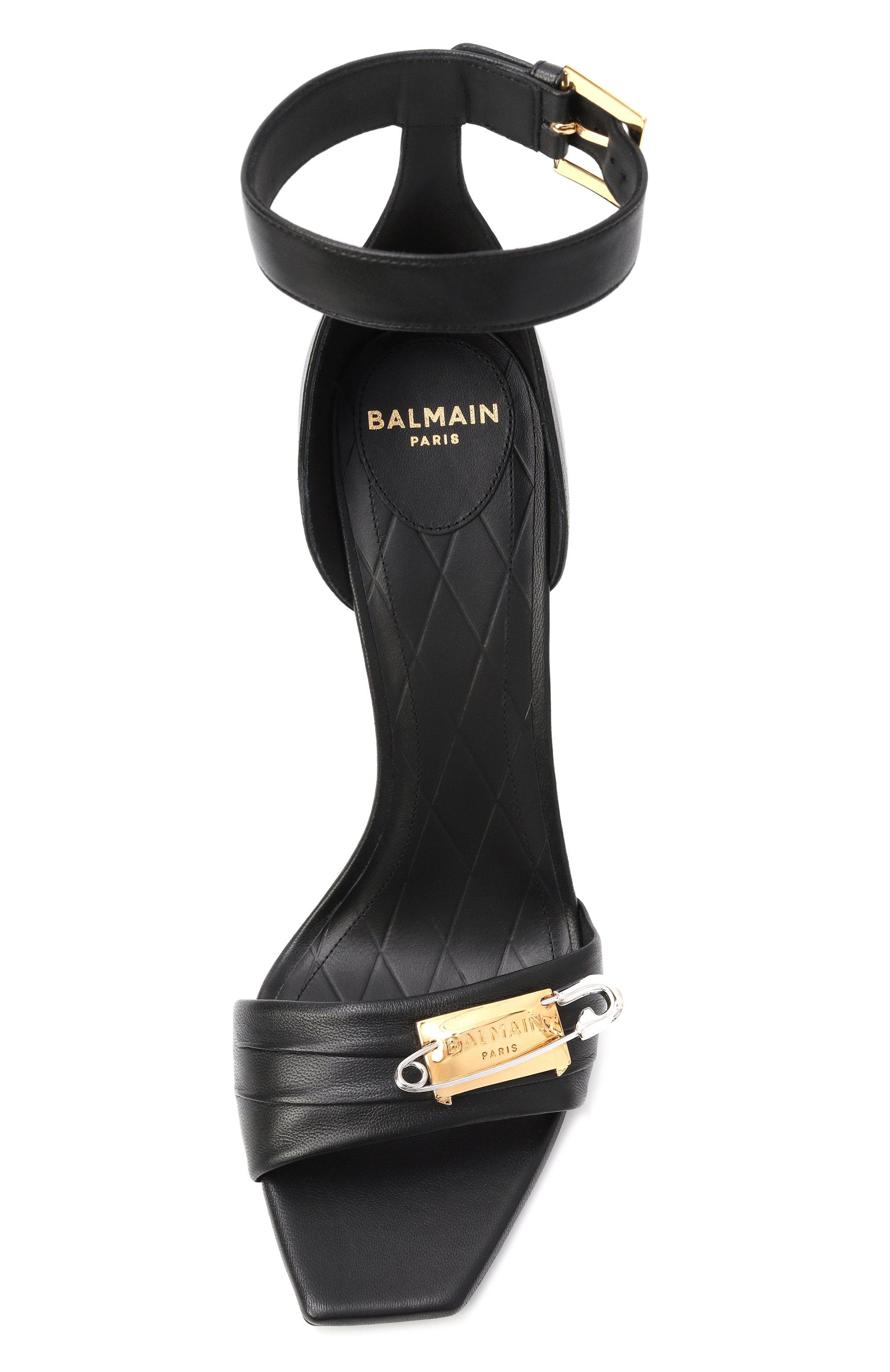 Кожаные босоножки safety pin BALMAIN, арт. EN1UH080/LNAP, фото 6