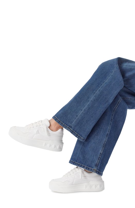 Кожаные кеды One Stud XL Valentino 7W2S0FQ4/XTM Белый  7W2S0FQ4/XTM Фото 2