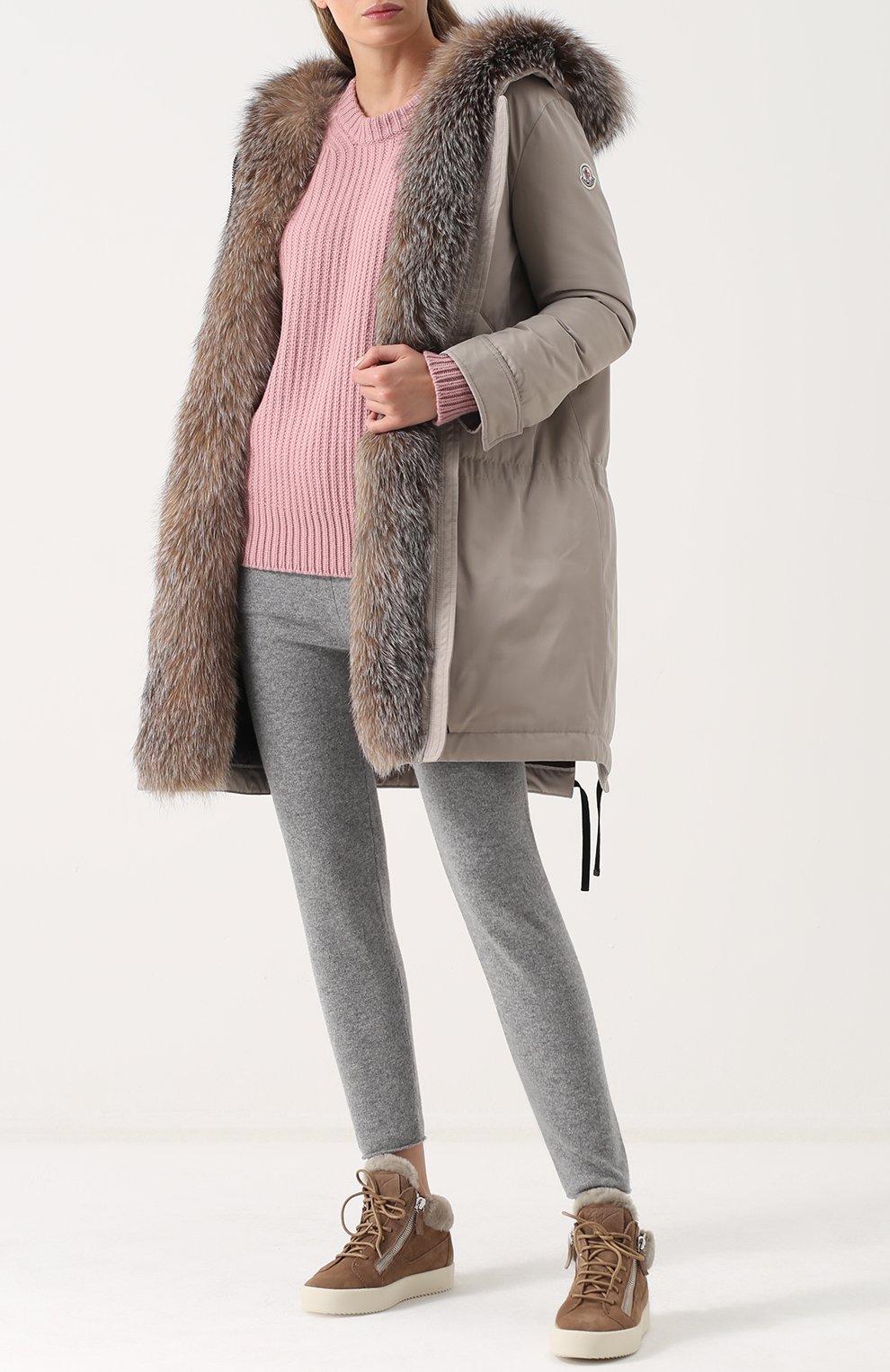 Пуховая парка с меховой отделкой MONCLER, арт. C2-093-49877-15-57136, фото 2