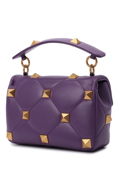Сумка roman stud medium VALENTINO фиолетового цвета по цене 369000 руб., арт. XW2B0I82/BSF, фото 4 Сумка roman stud medium VALENTINO, арт. XW2B0I82/BSF, фото 4