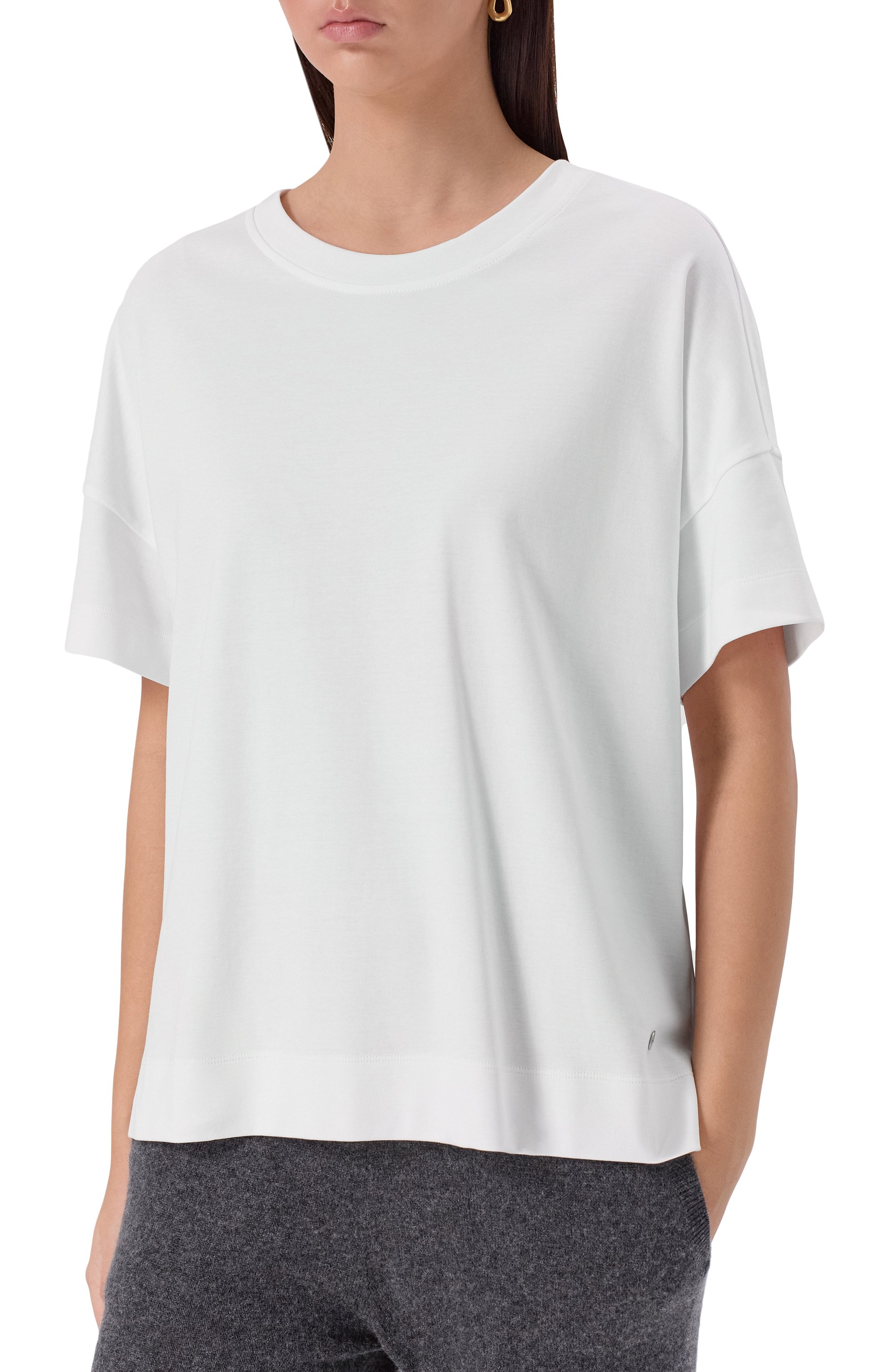 Хлопковая футболка WINDSOR белого цвета по цене 16800 руб., арт. 52 DT714 10012442, фото 3 Хлопковая футболка WINDSOR, арт. 52 DT714 10012442, фото 3