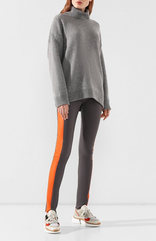 Кожаные легинсы DROMe Серый, фото 2