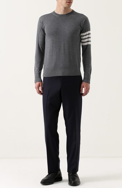 Шерстяной джемпер с контрастной отделкой и декоративными пуговицами THOM BROWNE, арт. MKA002A-00014, фото 2