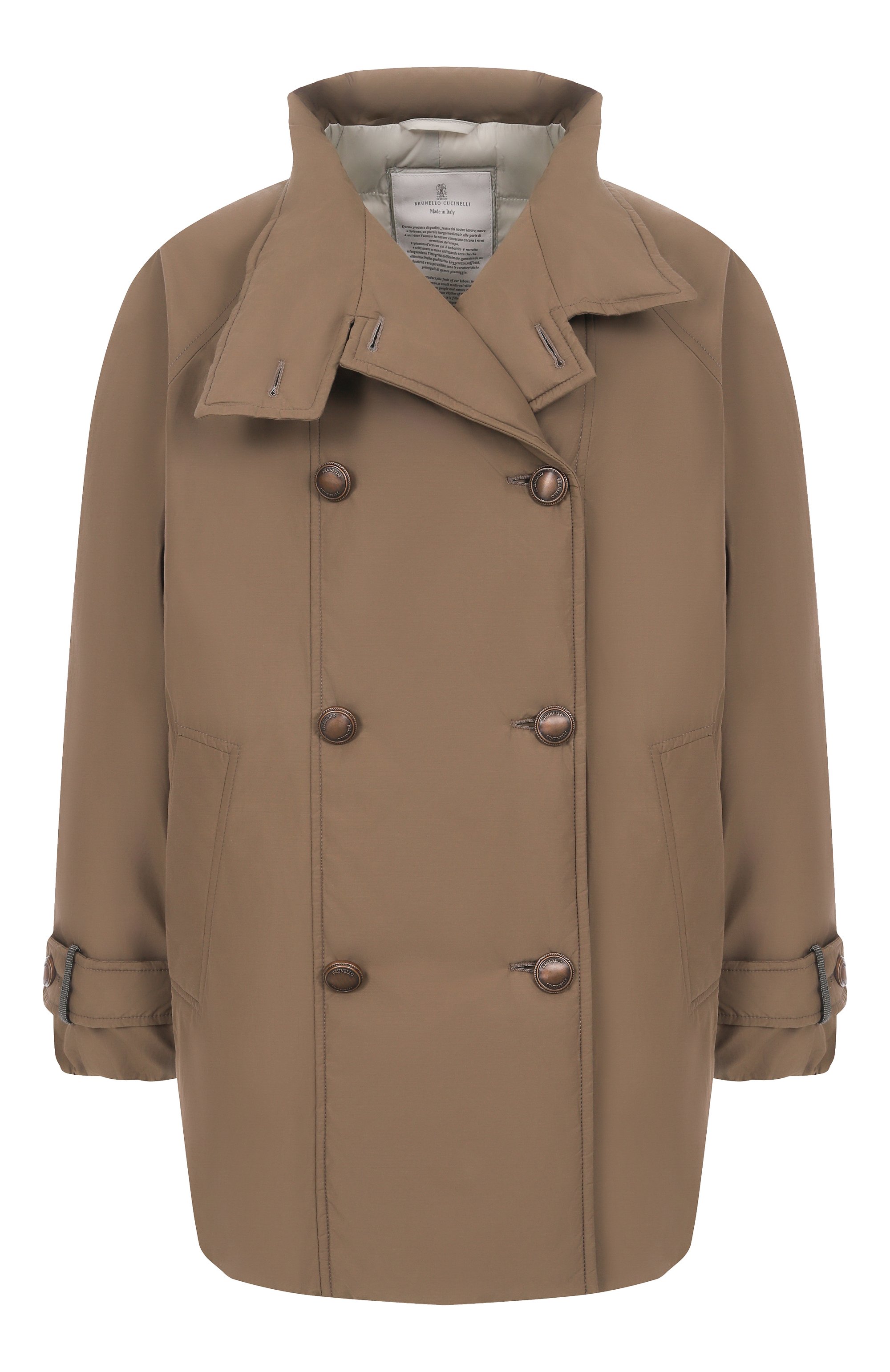 Пуховик BRUNELLO CUCINELLI хаки цвета по цене 567500 руб., арт. MG5017709, фото 1 Пуховик BRUNELLO CUCINELLI, арт. MG5017709, фото 1