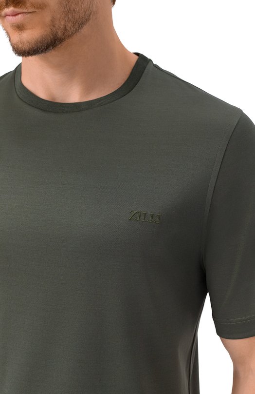 Хлопковая футболка Zilli TSR02AM0100VZL000 Зелёный  TSR02AM0100VZL000 Фото 5