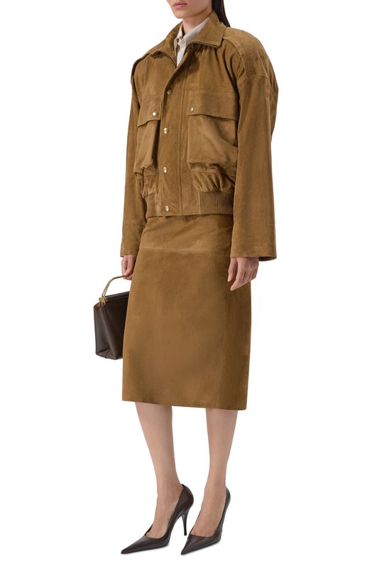 Замшевый бомбер Petar Petrov S25LJ8 Коричневый  S25LJ8 Фото 2