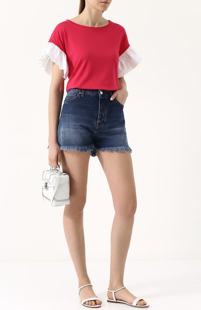 Джинсовые мини-шорты с потертостями TWO WOMEN IN THE WORLD, арт. CHANTA/SHMFM, фото 2