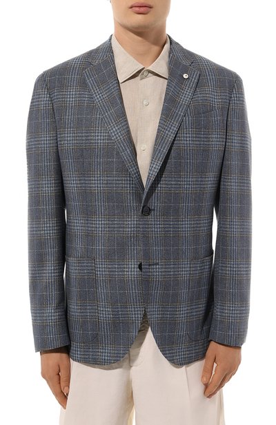 Пиджак из шелка и шерсти L.B.M. 1911 синего цвета по цене 108000 руб., арт. 2652/42306, фото 4 Пиджак из шелка и шерсти L.B.M. 1911, арт. 2652/42306, фото 4