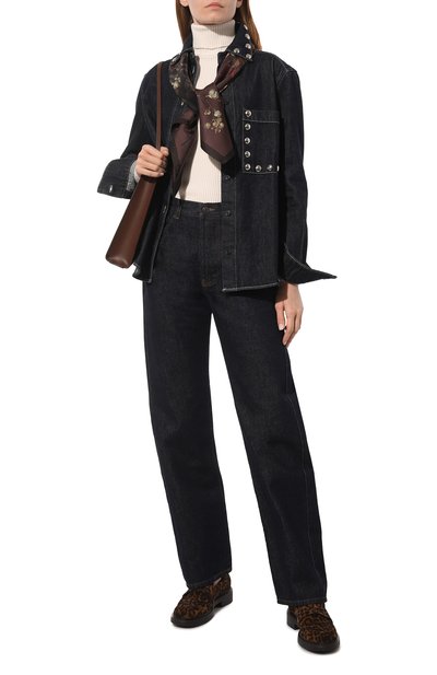 Шелковый платок DRIES VAN NOTEN коричневого цвета по цене 51250 руб., арт. 232-011301-7168, фото 3 Шелковый платок DRIES VAN NOTEN, арт. 232-011301-7168, фото 3