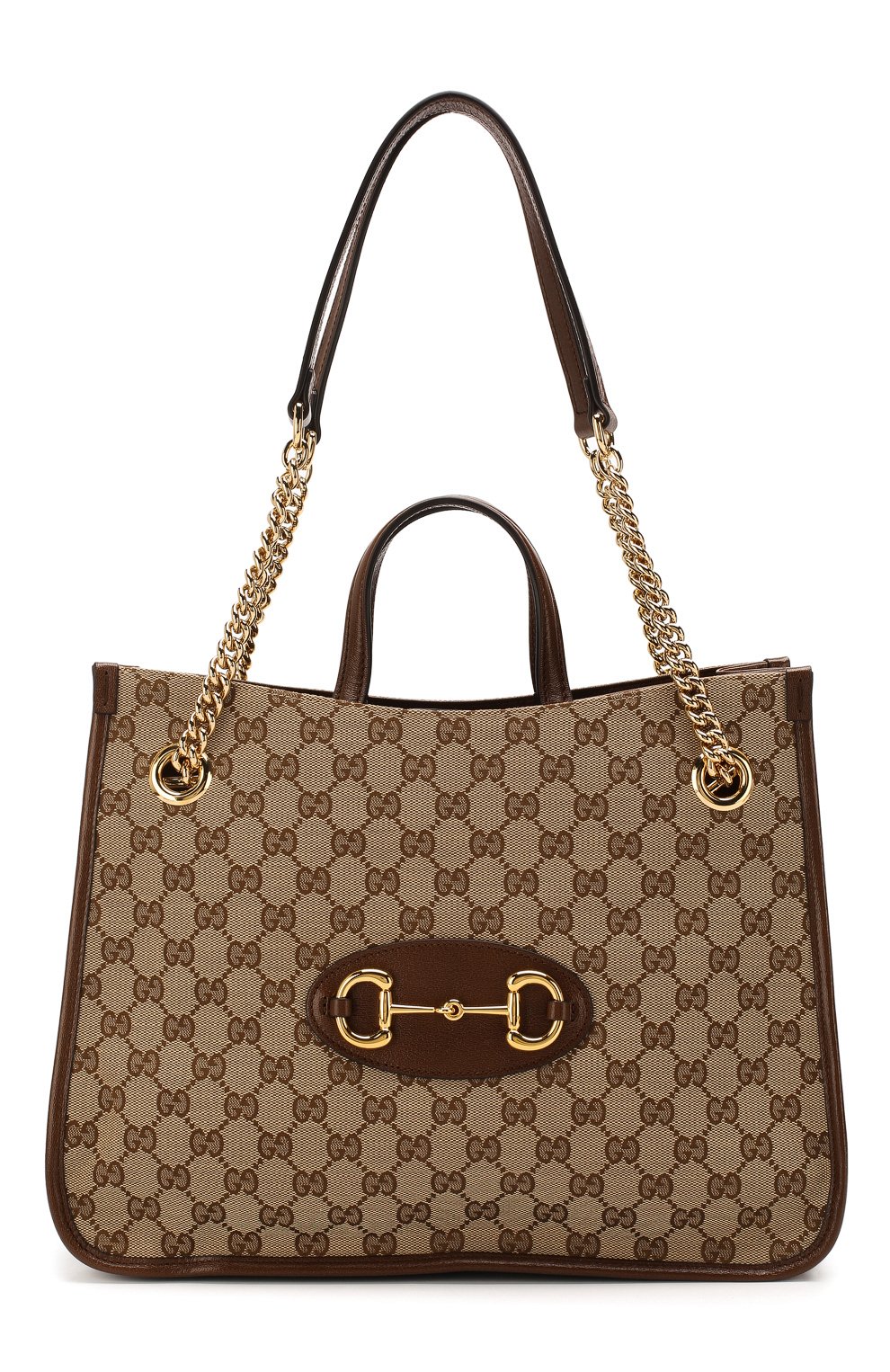 Сумка-тоут 1955 horsebit medium GUCCI коричневого цвета по цене 280800 руб., арт. 621144/GY50G, фото 1 Сумка-тоут 1955 horsebit medium GUCCI, арт. 621144/GY50G, фото 1