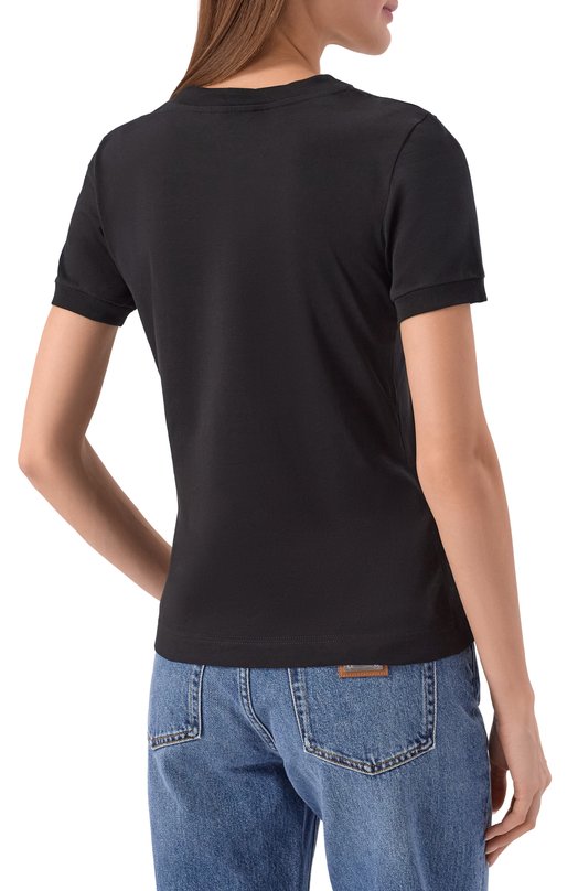 Хлопковая футболка Dolce & Gabbana F8N08Z/GDDMB Чёрный  F8N08Z/GDDMB Фото 4