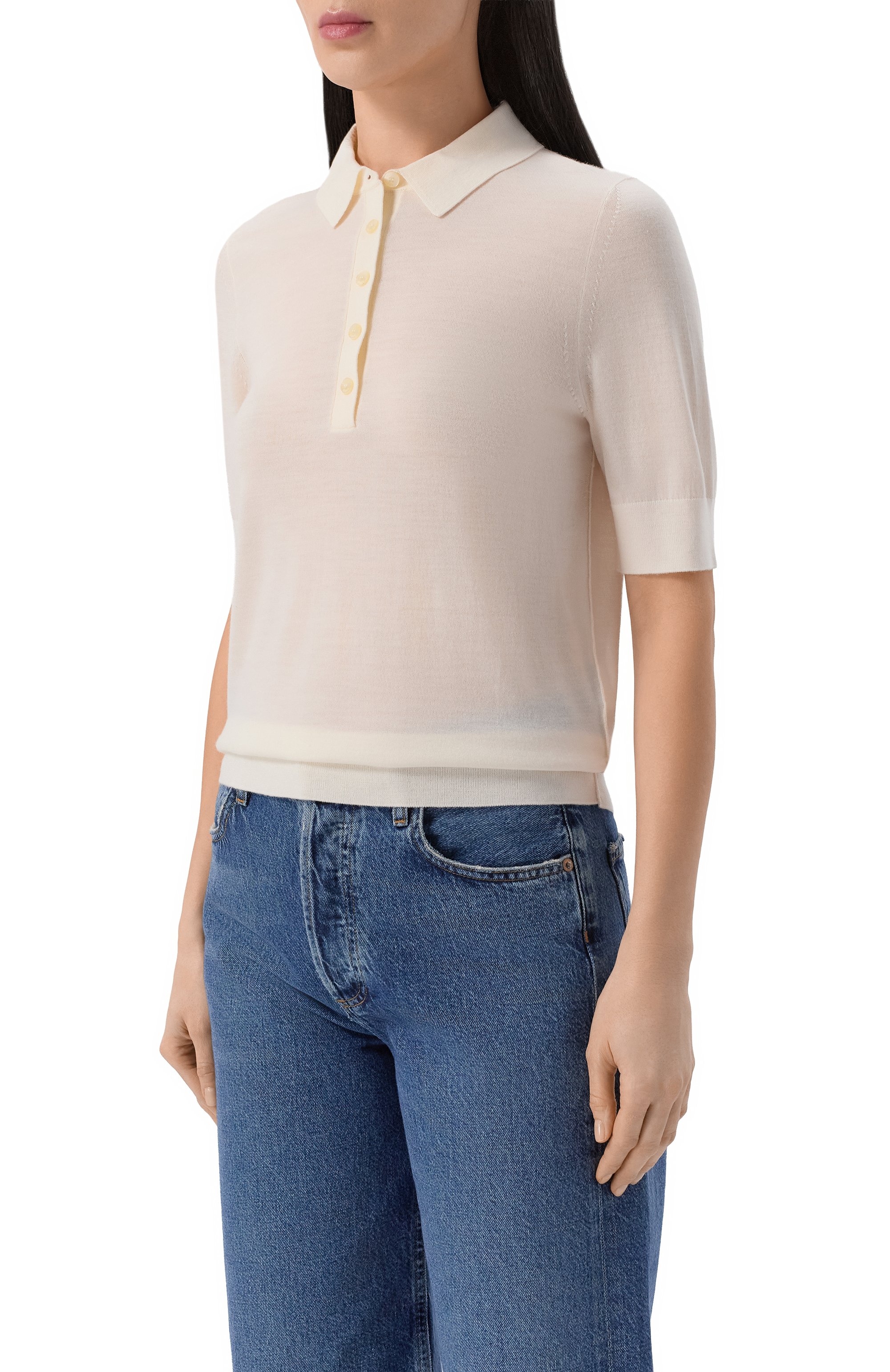 Шерстяное поло BOSS кремового цвета по цене 19950 руб., арт. 50545015, фото 3 Шерстяное поло BOSS, арт. 50545015, фото 3