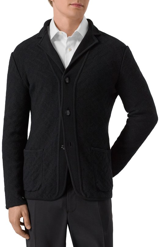 Хлопковый пиджак Giorgio Armani GM001943/AF19020 Чёрный  GM001943/AF19020 Фото 5