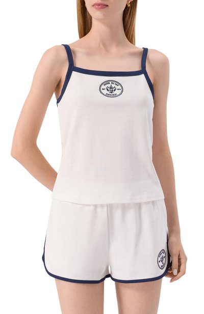 Хлопковый топ sporty & rich x hotel du cap-eden-roc SPORTY AND RICH, арт. T007960666WH50, фото 3