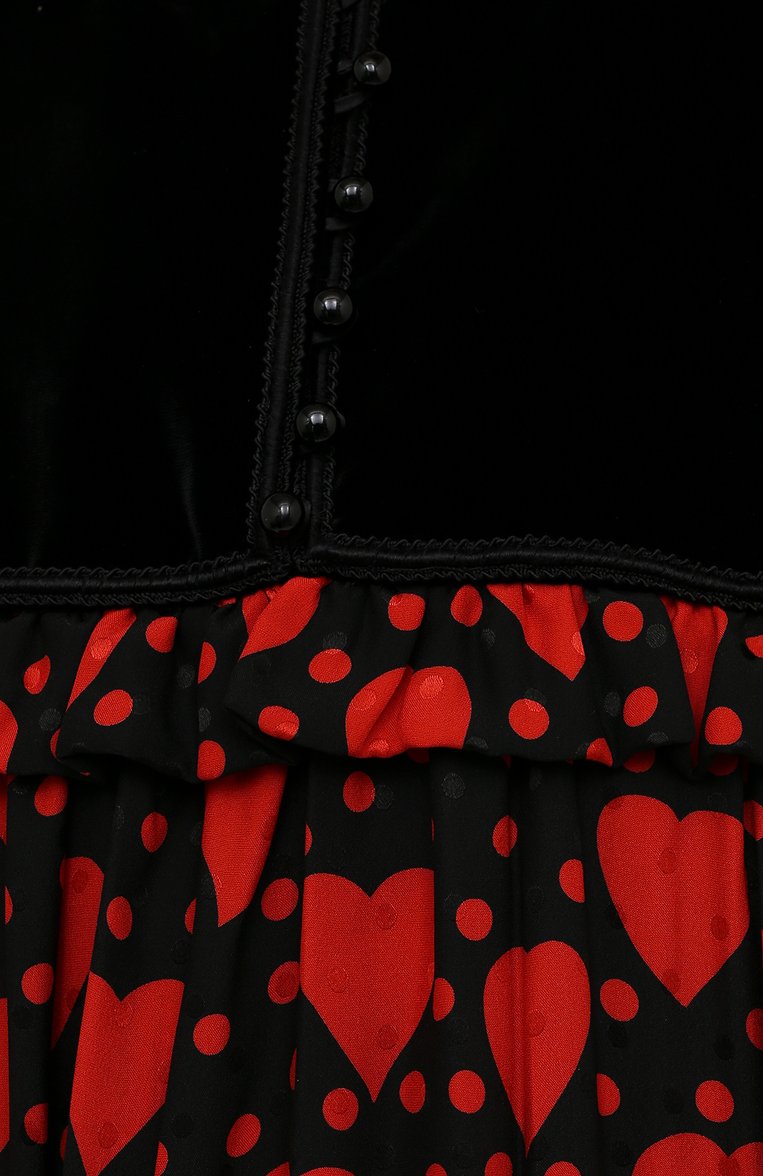 Женское шелковое платье SAINT LAURENT красного цвета, арт. 660912/Y5D46 | Фото 5 (Материал внешний: Шелк; Длина Ж (юбки, платья, шорты): Миди; Материал подклада: Шелк; Рукава: Длинные; Женское Кросс-КТ: Платье-одежда; Стили: Бохо; Случай: Коктейльный)
