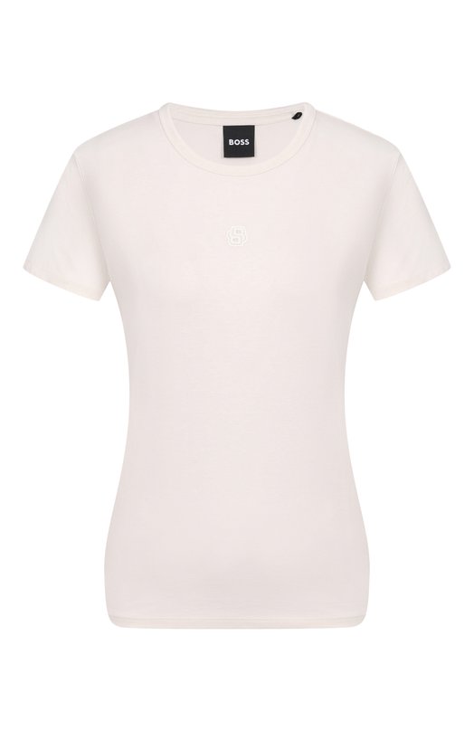 Хлопковая футболка BOSS 50563282 Кремовый 50563282