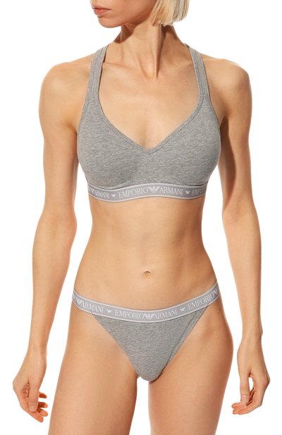Комплект из двух трусов-стрингов EMPORIO ARMANI серого цвета по цене 3710 руб., арт. 164522/2F227, фото 2 Комплект из двух трусов-стрингов EMPORIO ARMANI, арт. 164522/2F227, фото 2