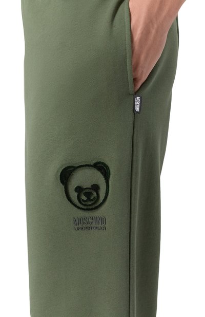 Хлопковые джоггеры MOSCHINO темно-зеленого цвета по цене 29950 руб., арт. A6808/4418, фото 5 Хлопковые джоггеры MOSCHINO, арт. A6808/4418, фото 5