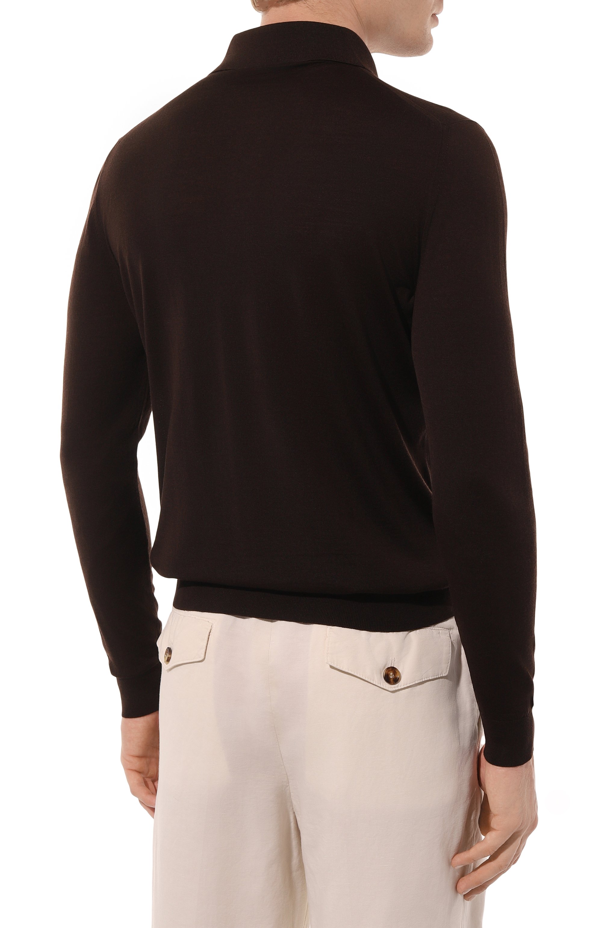 Шерстяное поло KITON темно-коричневого цвета по цене 182500 руб., арт. UMK0864237, фото 4 Шерстяное поло KITON, арт. UMK0864237, фото 4