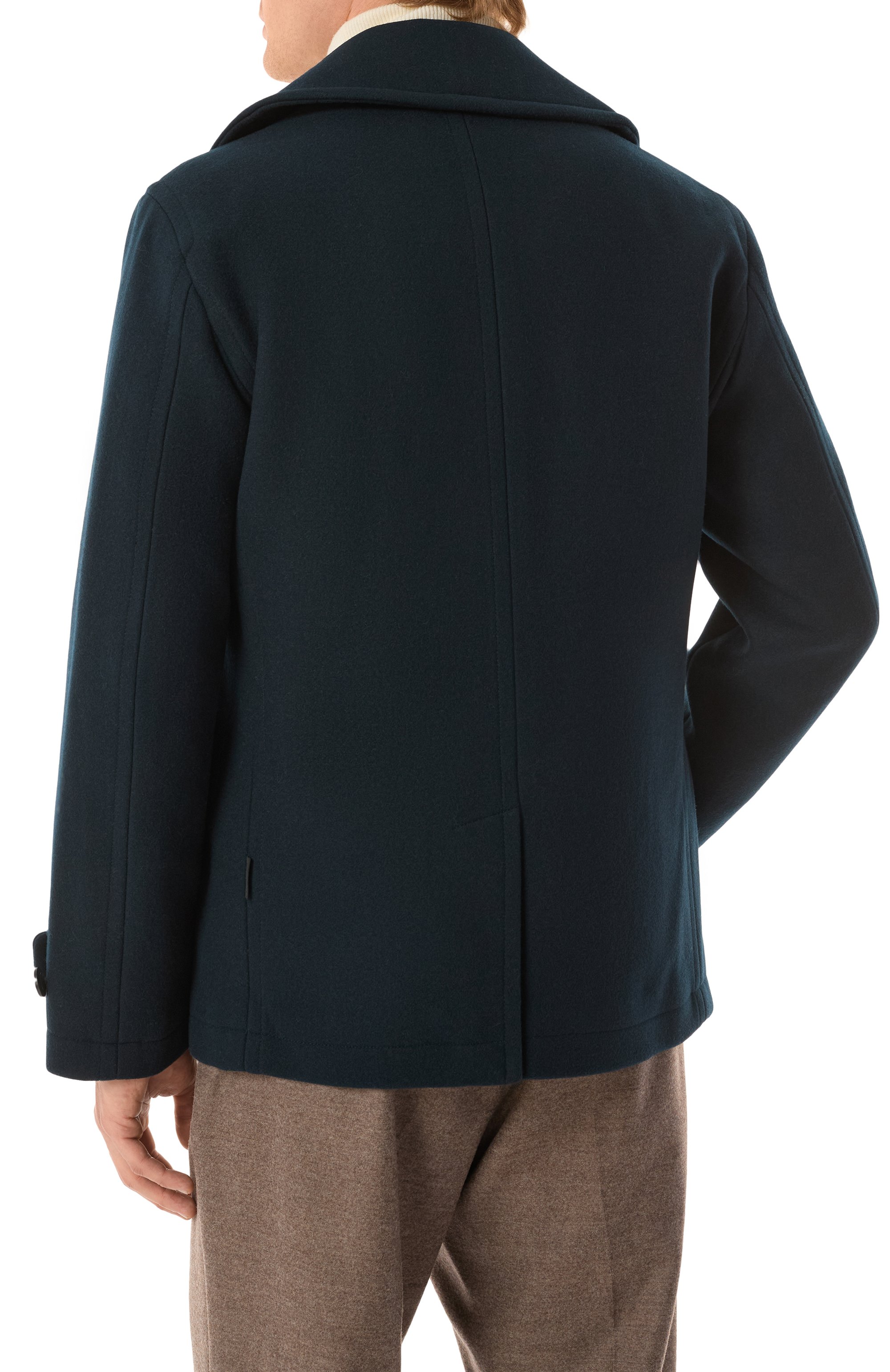 Шерстяной бушлат WOOLRICH темно-синего цвета по цене 109700 руб., арт. CFWOOU0976MRUT3798, фото 4 Шерстяной бушлат WOOLRICH, арт. CFWOOU0976MRUT3798, фото 4