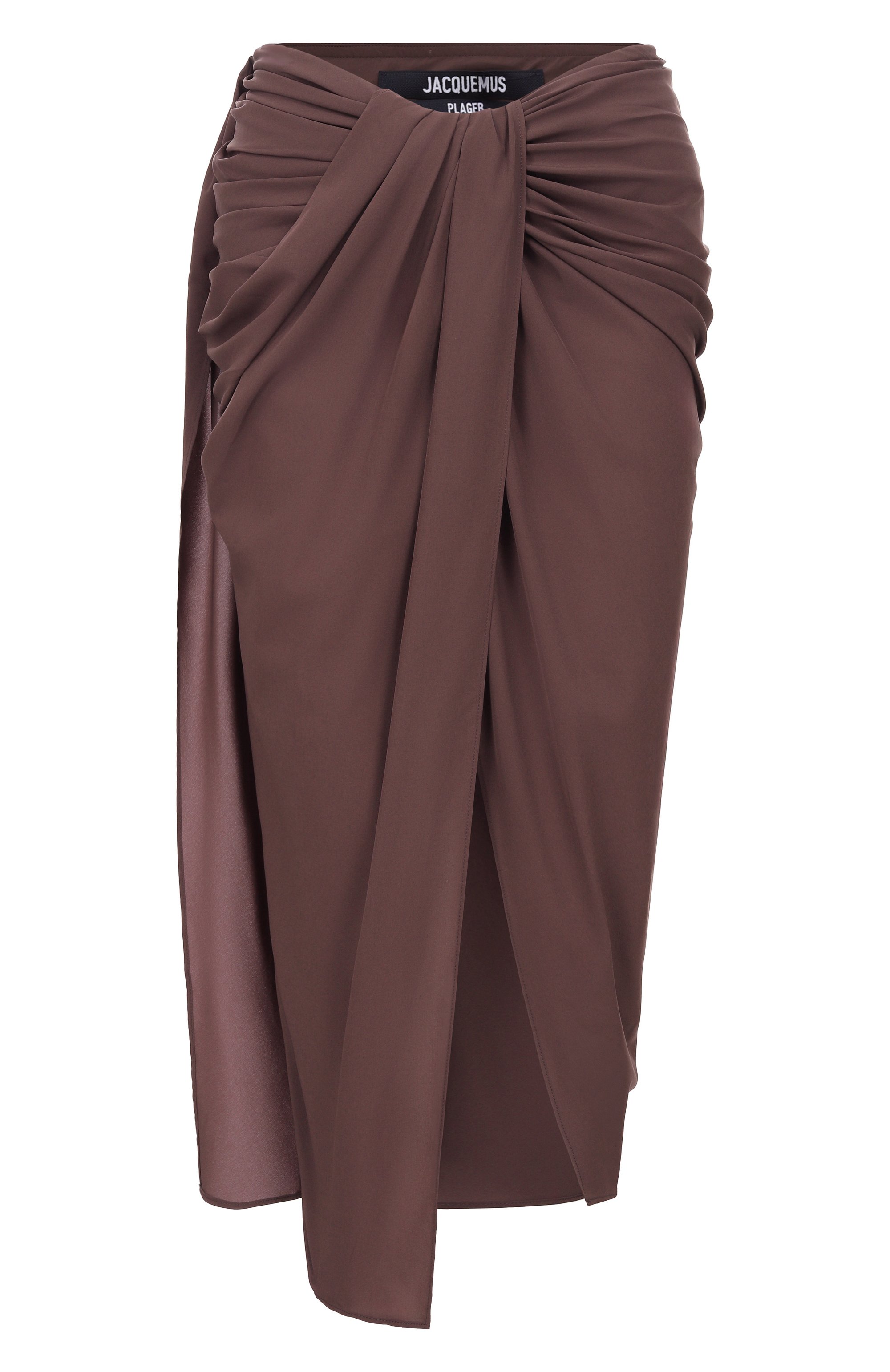 Юбка JACQUEMUS коричневого цвета по цене 65650 руб., арт. 25ESKW00084/BW00565, фото 1 Юбка JACQUEMUS, арт. 25ESKW00084/BW00565, фото 1