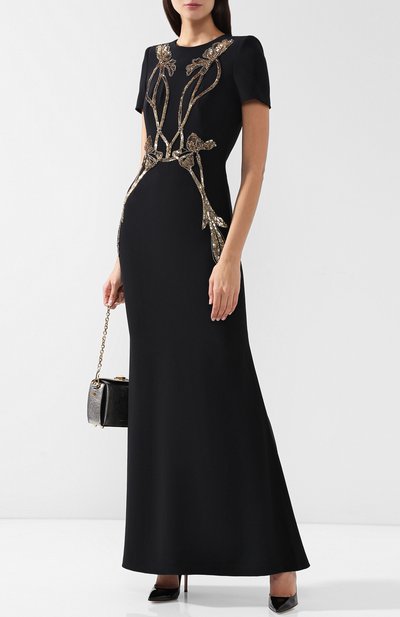 Однотонное платье-макси с декоративной отделкой ALEXANDER MCQUEEN, арт. 530901/QLE40, фото 2