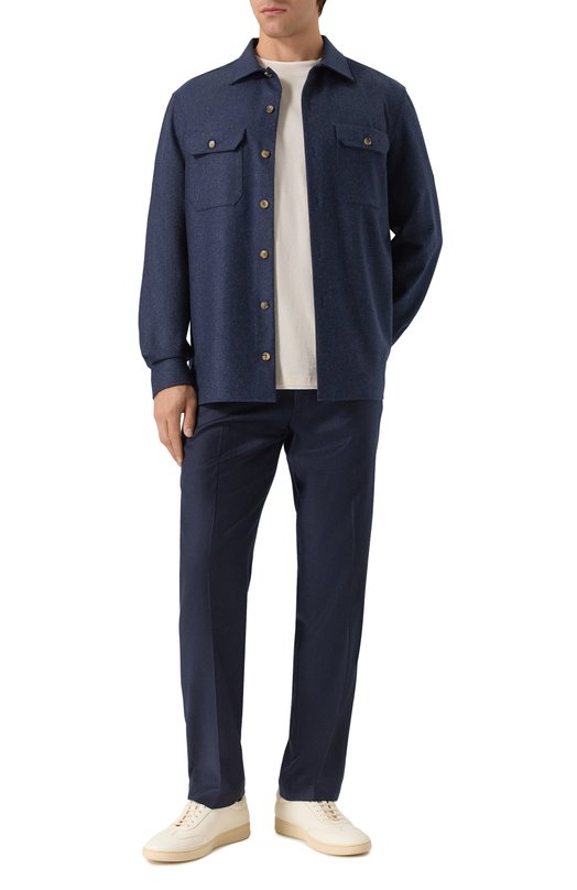 Шерстяная рубашка Brunello Cucinelli M038P0720 Синий  M038P0720 Фото 2