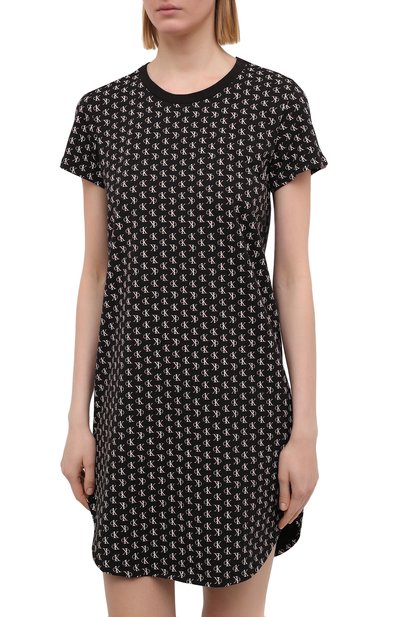 Хлопковая сорочка CALVIN KLEIN черного цвета по цене 5810 руб., арт. QS6358E, фото 3 Хлопковая сорочка CALVIN KLEIN, арт. QS6358E, фото 3