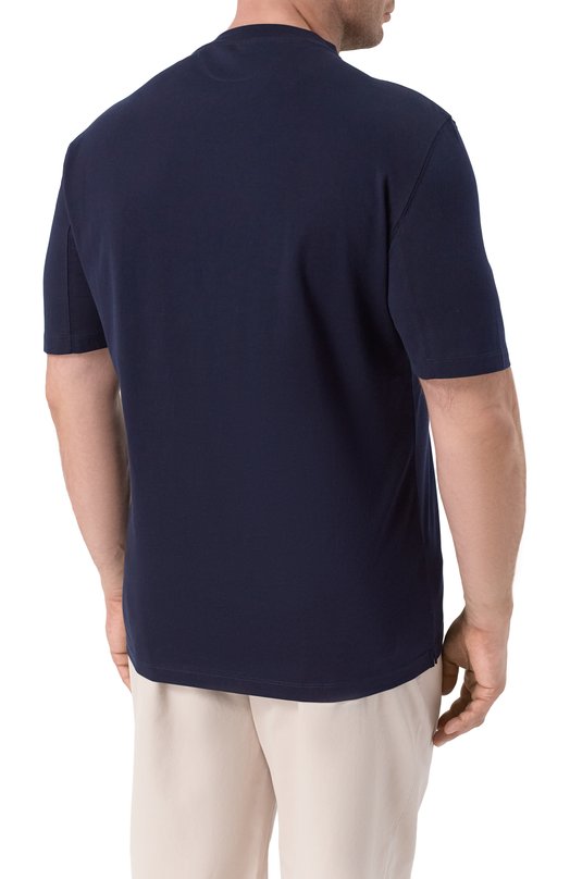 Хлопковая футболка Brunello Cucinelli M0B138520 Синий  M0B138520 Фото 4