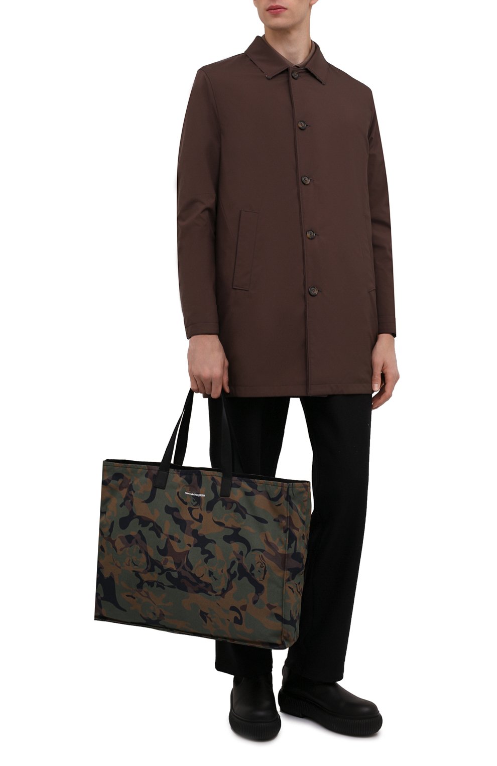 Текстильная сумка-шопер ALEXANDER MCQUEEN хаки цвета по цене 117000 руб., арт. 662865/1AAE1, фото 3 Текстильная сумка-шопер ALEXANDER MCQUEEN, арт. 662865/1AAE1, фото 3