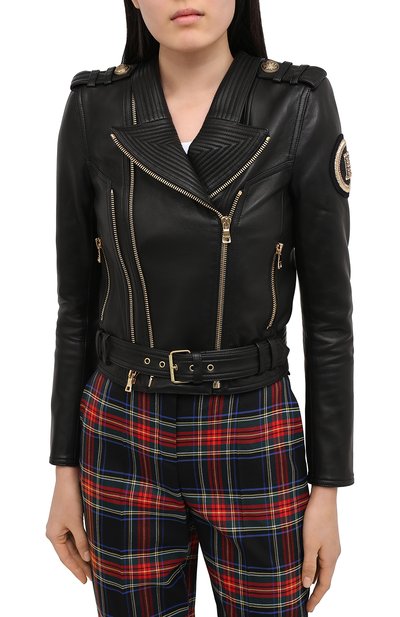 Кожаная куртка BALMAIN черного цвета по цене 298000 руб., арт. UF18249/L025, фото 4 Кожаная куртка BALMAIN, арт. UF18249/L025, фото 4