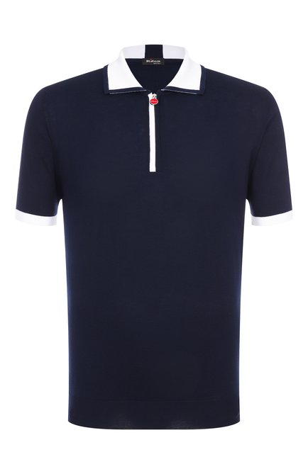 Мужское хлопковое поло KITON темно-синего цвета, арт. UMK0571V111A | Фото 1 (Рукава: Короткие; Материал сплава: Проставлено; Длина (для топов): Стандартные; Материал внешний: Хлопок; Драгоценные камни: Проставлено)