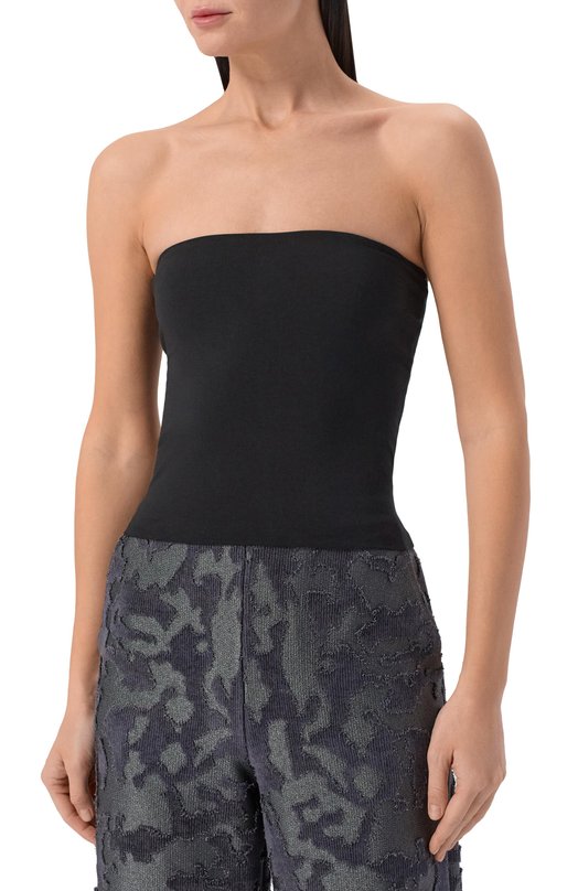 Хлопковый топ Brunello Cucinelli MPT1802B19 Чёрный  MPT1802B19 Фото 3